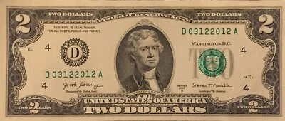 2017A 2$ Birthday Note D03122012 Crispy New (3/12/2012) - Image 1 of 2