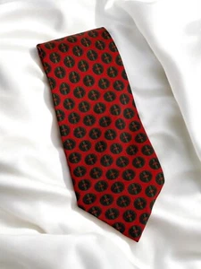 Corbata para hombre POLO por Ralph Lauren 100 % SEDA verde - patrón rojo - EE. UU. - Imagen 1 de 6