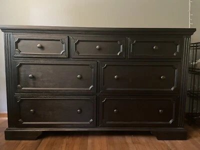Solid Black 7-Drawer Dresser - Image 1 of 3
