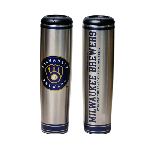 Milwaukee Brewers 20oz. Metal Bat Tumbler Cover