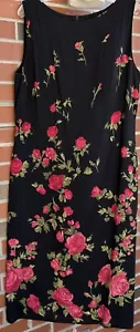 Escada Seiden-Maxikleid mit Schlupf schwarz geblümt Maxi Gr. 42 - Bild 1 von 7