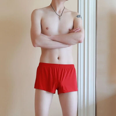 Sexy Hombres Seda Hielo Sin Costuras Calzoncillos Boxer Bolsa Ropa Interior Pantalones Cortos Calzoncillos Foto 1 de 4