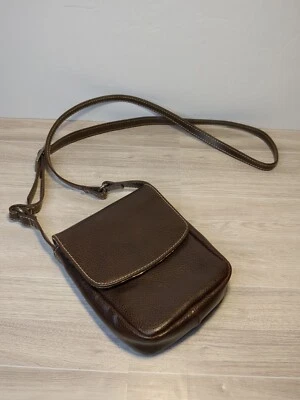 Bolsa tiracolo de couro ELLINGTON marrom alça ajustável forro floral - Imagem 1 de 4