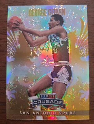 2013-14 Panini Crusade #213 Gold Prizm George Gervin 8/10 Spurs SSP Rare! - Image 1 of 2