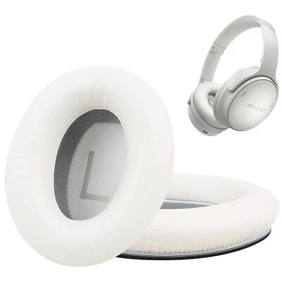 OHRPOLSTER24 OHRPOLSTER für Bose QuietComfort QC15 QC25 QC35 QC45 QC35 II Leder Weiß 1 Paar
