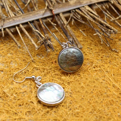 Mujer Moda Envío Gratis Joyería Nueva Zelanda Abulón Concha Cuentas Pendiente Par Foto 1 de 4