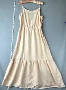 Tuch & Stein Anthropologie Pfirsich LEINEN abgestuftes Midi-Kleid Medium M - Bild 1 von 9