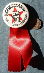 1970s Era Let's Fight For Socialism pin with ribbons Mexico Political Movement - - Picture 1 of 1