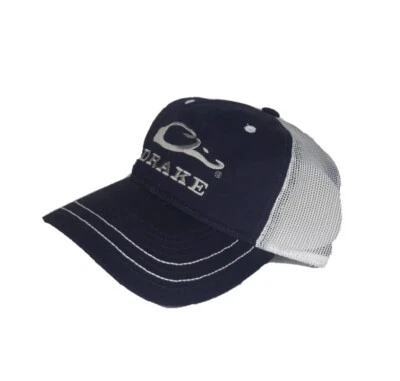 NEW DRAKE WATERFOWL MESH BACK LOGO CAP Blue/White - Image 1 of 4