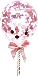 1pc x Confetti Cake Topper Balloon Mini Rose Gold Birthday Wedding Anniversary - Bild 1 von 1