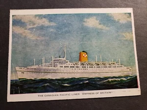 Passenger Ship EMPRESS of BRITAIN, Canadian Pacific 1960 Postcard w/ letter - Picture 1 of 3
