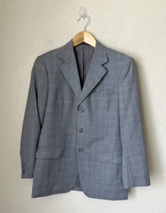 Ermenegildo Zegna Grey Plaid Wool Blazer - Picture 1 of 13