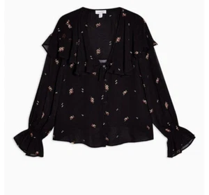 Topshop Floral Bed Jacket - Black And Red Floral Size 8 Bnwt - Picture 1 of 4