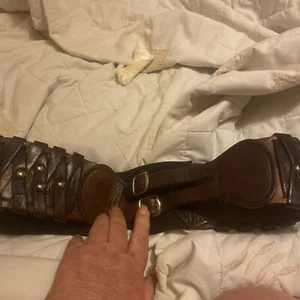 Leather And Elastine Brown Belt From Warehouse Size Medium 30 Inches - Picture 1 of 9