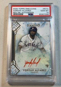 Yordan Alvarez PSA 10 2020 Topps Diamond Icons /25 RC Red Ink Auto Autograph