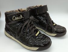 COACH Womens Shoes Size 6.5 Nanette Brown High Top Sneakers Q367 F0007/E08