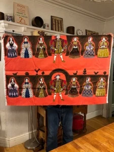 Vintage Tibor Reich Fabric Panel - Henry VIII - Orange - Great! - Picture 1 of 12