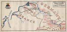 1945 20th Armored Division Route Map of Europe CCA World War II Wall Poster