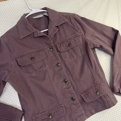 Chaqueta vaquera vintage Chadwicks de mezclilla malva para mujer bolsillos con botones talla 12P Foto 1 de 4