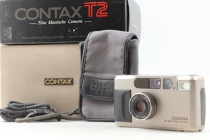 All Works [ Top MINT in BOX ] Contax T2 Titan Silver 35mm Film Camera From JAPAN - Picture 1 of 16