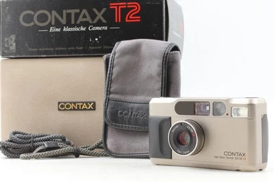 All Works [ Top MINT in BOX ] Contax T2 Titan Silver 35mm Film Camera From JAPAN - Image 1 of 4