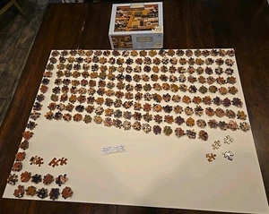 Charles Wysocki Country Village 1000 PC Puzzle Used Bagged Hasbro MB Counted - Picture 1 of 13
