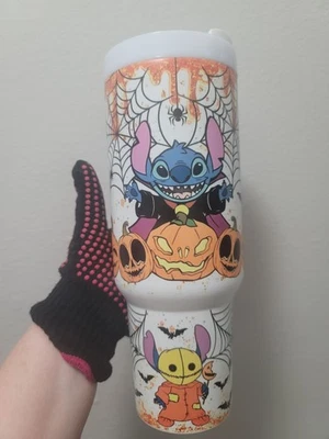 Vaso Dupe 40oz Verde Resplandor Halloween Azul Alien Con Gafas Inspirado Foto 1 de 4