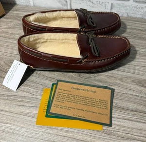 L.L. Bean Herren Leder Doppelsohle Lammfell gefüttert Hausschuhe Größe 10D NEU IM KARTON - Bild 1 von 11