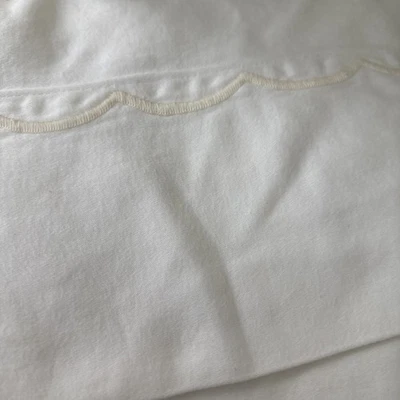 Sábana plana Peacock Alley doble blanco tostado bordado 100% algodón Portugal 72x92 Foto 1 de 4