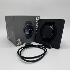 NEW OPEN BOX- Garmin Venu AMOLED GPS Health Smartwatch - 43mm - Black - Picture 1 of 5