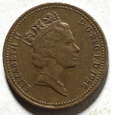 Moneda de un centavo nueva 1986 Reino Unido GB Isabel II británica de 1 penique Foto 1 de 4