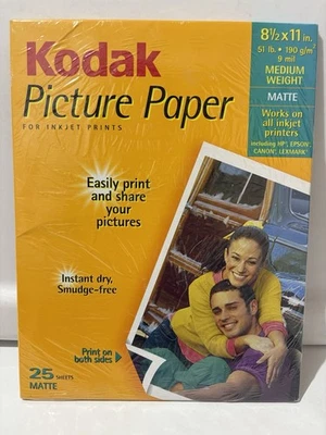 Kodak Picture Paper Inkjet 8.5 x 11 inch Matte Medium Weight 25 Sheets NEW - Image 1 of 4