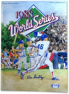 Vin Scully Signed Autographed 1988 World Series Programs Dodgers PSA AJ57578 - Picture 1 of 3
