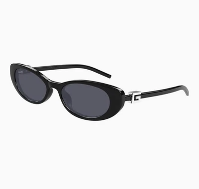 GUCCI GG1680S 001 Black Silver Grey Lens Oval Unisex Sunglasses AUTHENTIC - Image 1 of 4