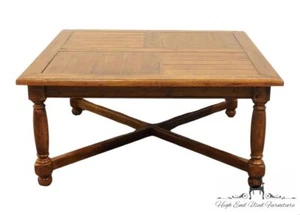 ETHAN ALLEN Old World Treasures 38" Square Rustic European Accent Coffee Table - Picture 1 of 10