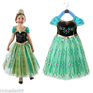 Lovely Princess Anna Cosplay Dress with Crown Wand Braid Cosplay Set