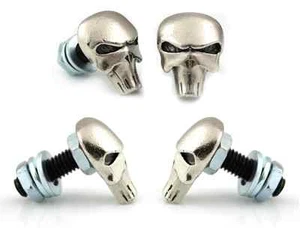 2 pcs. Punisher Skull License plate,tag bolt nuts Motorcycle windshield fastener - Picture 1 of 4