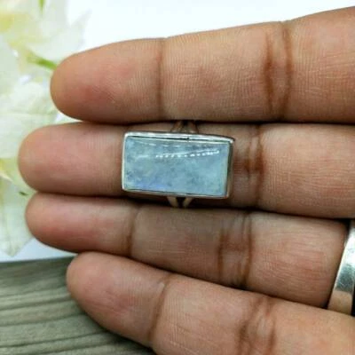 Rainbow Moonstone Ring,925 Sterling Silver Ring,Bohemian Ring,All Sizes 3 to 14 - Image 1 of 4