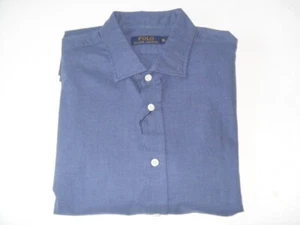 Polo Ralph Laure Clásico Camisa de Vestir Azul Marino Camisa de Vestir Algodón XL Nuevo - Imagen 1 de 14
