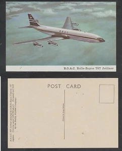 Postal de avión B.O.A.C. Rolls Royce 707 Jetliner cromado sin usar - Imagen 1 de 4