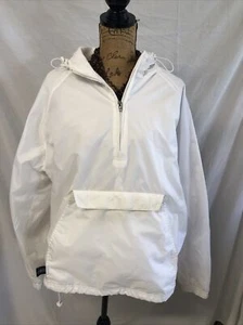 Charles River Apparel Solid Pullover 1/2 Zip Jacket White Hooded Unisex Large - Picture 1 of 5