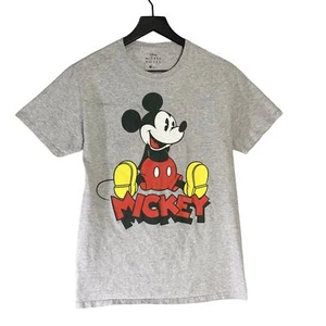 Mickey Mouse Graphic Tee Disney Shirt Adult Size S Unisex Gray Cartoon T-Shirt - Picture 1 of 6