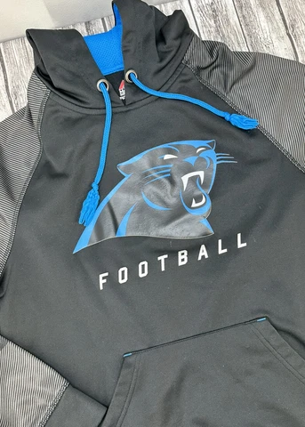 Carolina Panthers Hoodie Sweatshirt by Majestic Thermabase Size Small Black NFL Cover