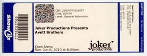 The Avett Brothers Concert Ticket Ches Arena Pittsburgh, PA 2010 - Picture 1 of 2