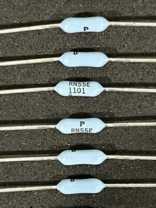 RN55E1101B 1.1K OHM 1/8W 1% METAL FILM RESISTOR AXIAL CMF-55 PHILIPS (LOT OF 20) - Picture 1 of 3