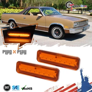 2PCS OE-Style Amber Front Side Marker Lights For 82-87 El Camino & GMC Caballero - Picture 1 of 12