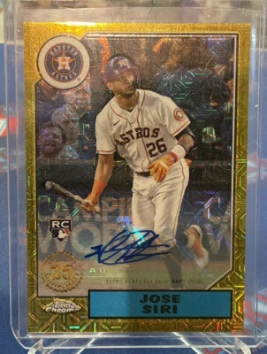 2022 Series 2 1987 Topps Chrome Auto #T87C2-86 Jose Siri /199 - Houston Astros - Image 1 of 2