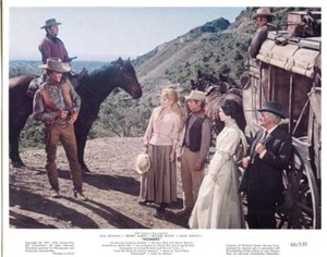 Diane Cilento Barbara Rush Hombre original 8x10 Lobby Card P8172