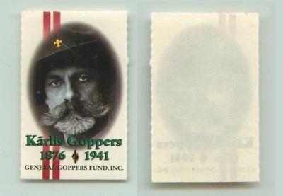 Latvia 🇱🇻 1978, exile MNH, pair, cover cut, General Goppers Fund. e7030 - Image 1 of 2
