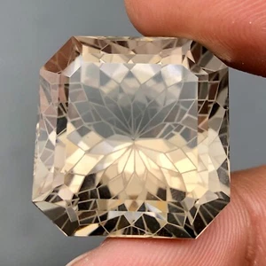 Natural A++ Big Size 70.90cts Flower Cut Square Shape Smokey Quartz Gemstone - Picture 1 of 7
